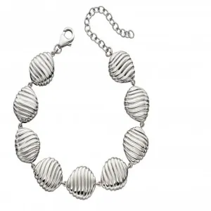Bracelet en galets à motif coquille tourbillon argenté B5223 Beginnings Jewellery