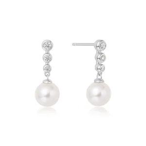 Boucles d'oreilles à clous avec perles en pierre et perles argentées E065-03H Ania Haie Jewellery