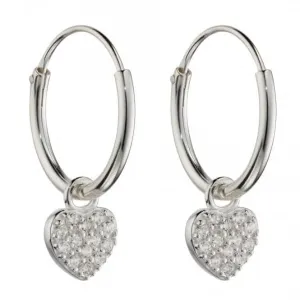 Boucles d'oreilles à cœur pavé assemblées E5996C Beginnings Jewellery