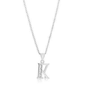 Pendentif en argent sterling avec zirconium cubique initial 