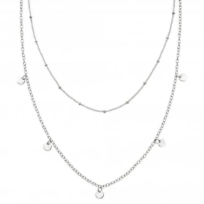 Collier Mini Disque Double Rang en Argent Sterling N4377 Beginnings Jewellery
