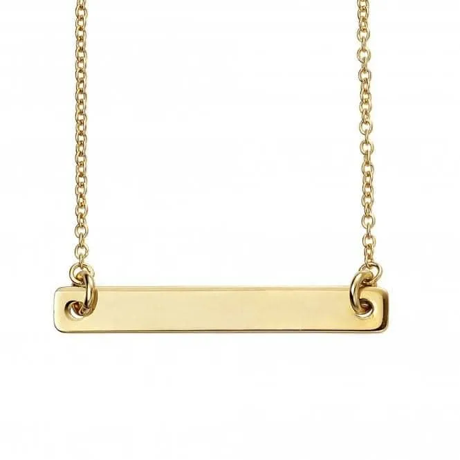 Collier Barre ID en Argent Sterling Plaqué Or N4380 Beginnings Jewellery