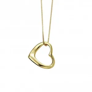 Pendentif Cœur en Argent Sterling Plaqué Or P4869 - Bijoux Beginnings