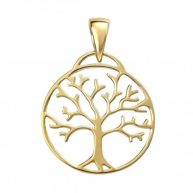 Pendentif Arbre de Vie en Argent Sterling Plaqué Or P4867 - Bijoux Beginnings