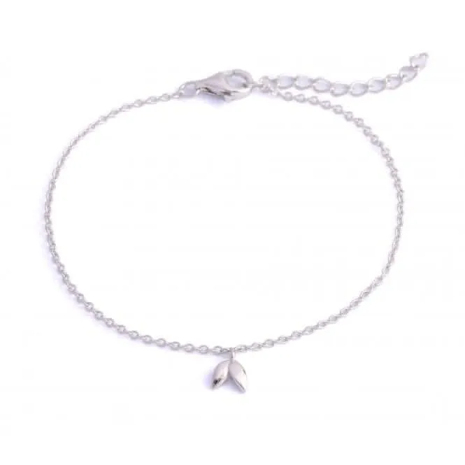 Bracelet Feuille en Argent Sterling Plaqué Rhodium ERLB008 Ania Haie Jewellery