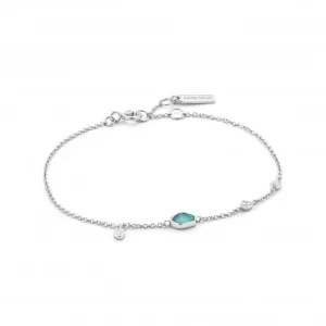 Bracelet en argent sterling plaqué rhodium avec disques de turquoise B014-01H Ania Haie Jewellery