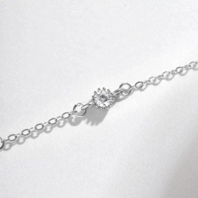 Bracelet en argent sterling plaqué rhodium blanc chanceux à 4 feuilles ERLB044 Ania Haie Jewellery