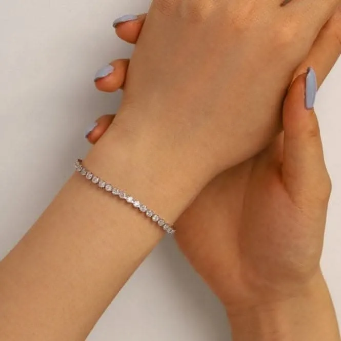 Bracelet en argent sterling plaqué rhodium avec zirconia ERLB035 Ania Haie Jewellery