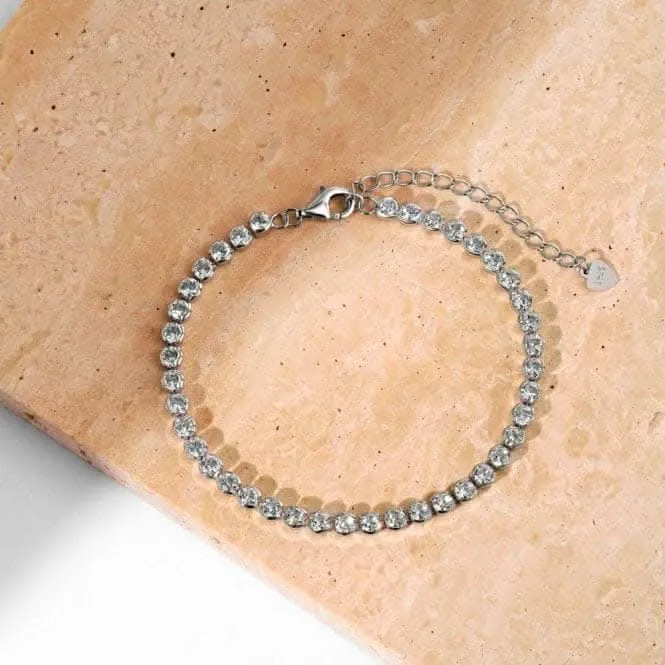 Bracelet en argent sterling plaqué rhodium avec zirconia ERLB035 Ania Haie Jewellery