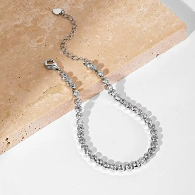 Bracelet en argent sterling plaqué rhodium avec zirconia ERLB035 Ania Haie Jewellery