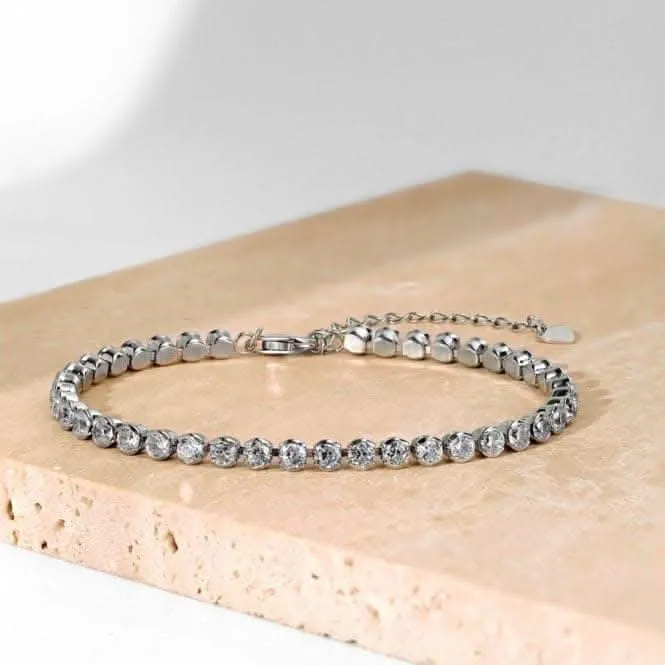 Bracelet en argent sterling plaqué rhodium avec zirconia ERLB035 Ania Haie Jewellery