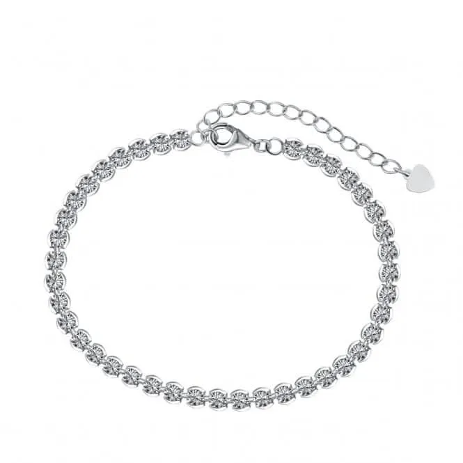 Bracelet en argent sterling plaqué rhodium avec zirconia ERLB035 Ania Haie Jewellery