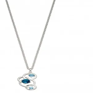 Pendentif en argent sterling avec topaze bleue semi-précieuse P4844T - Bijoux Beginnings