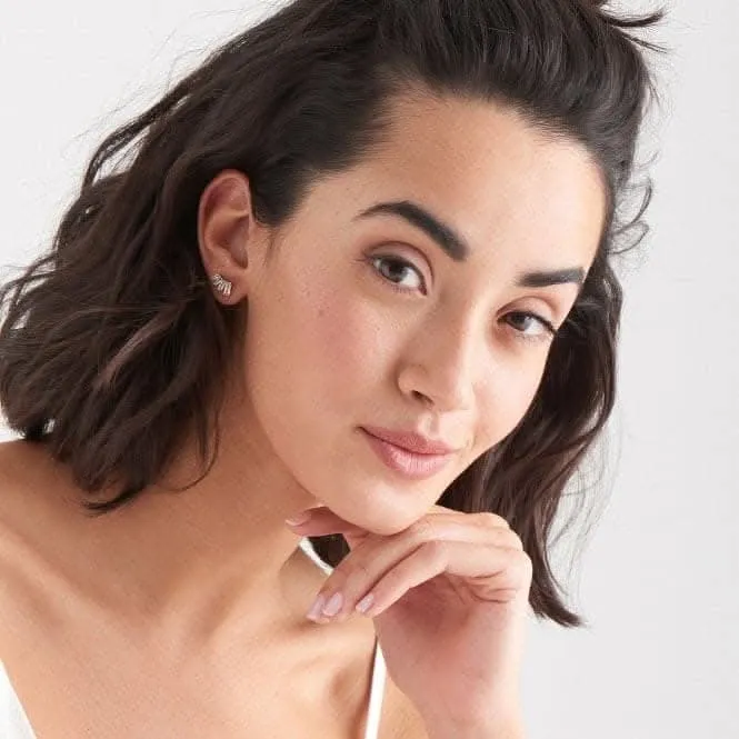 Boucles d'oreilles à clous Barre Lumineuse en Argent Sterling plaqué Or brillant E018-04G Ania Haie Jewellery