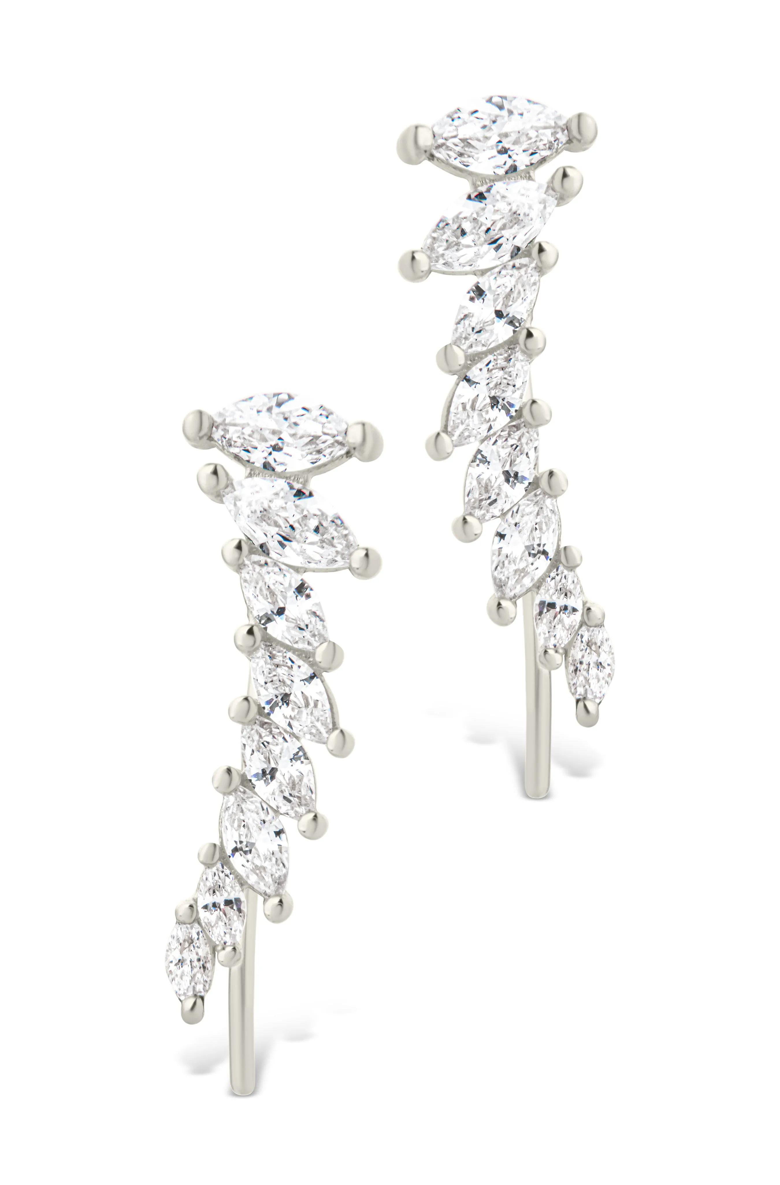 Boucles d'oreilles threader crawler en argent sterling Skye CZ