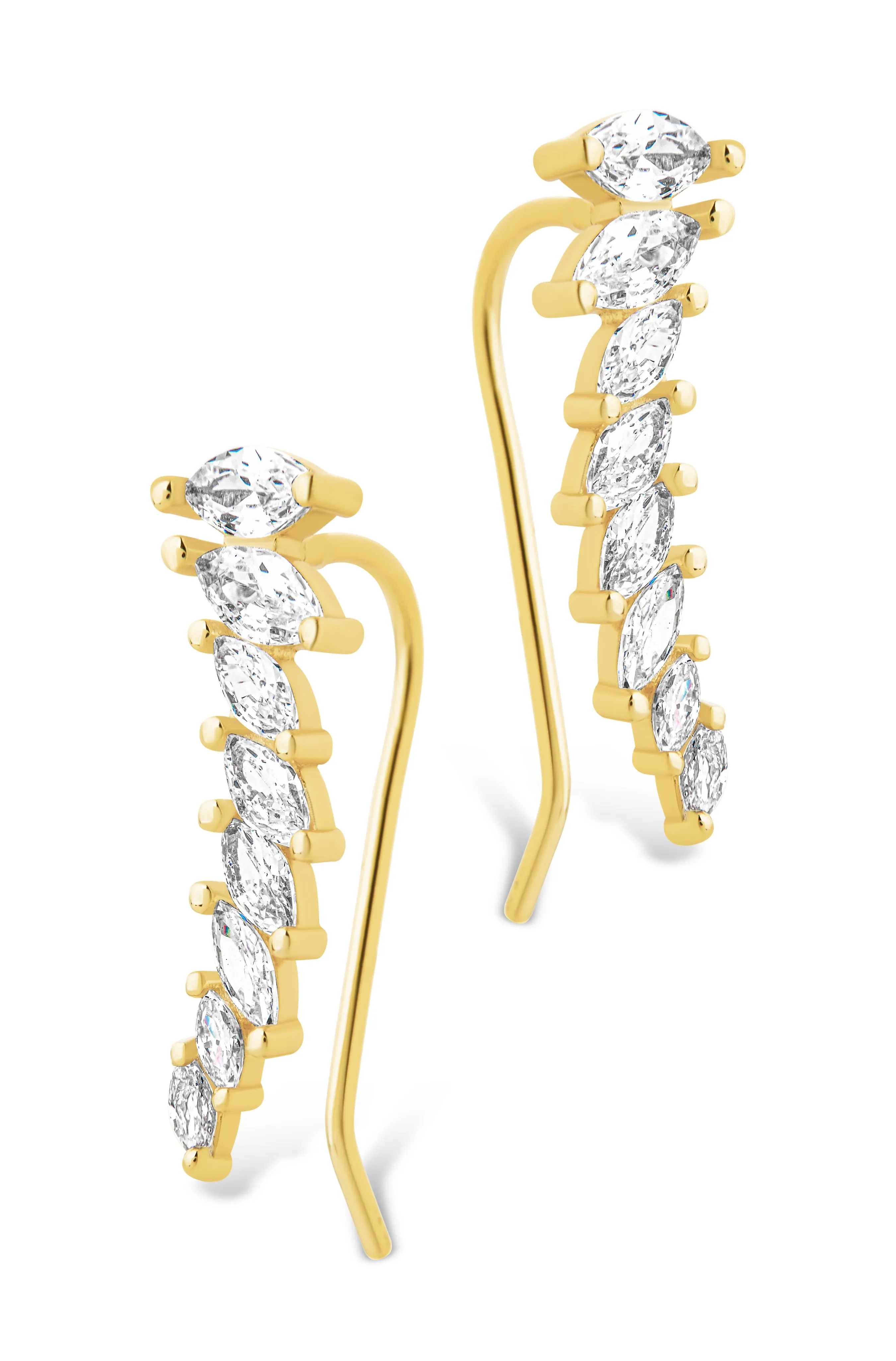 Boucles d'oreilles threader crawler en argent sterling Skye CZ