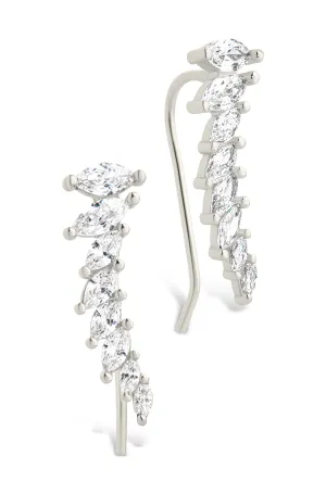 Boucles d'oreilles threader crawler en argent sterling Skye CZ