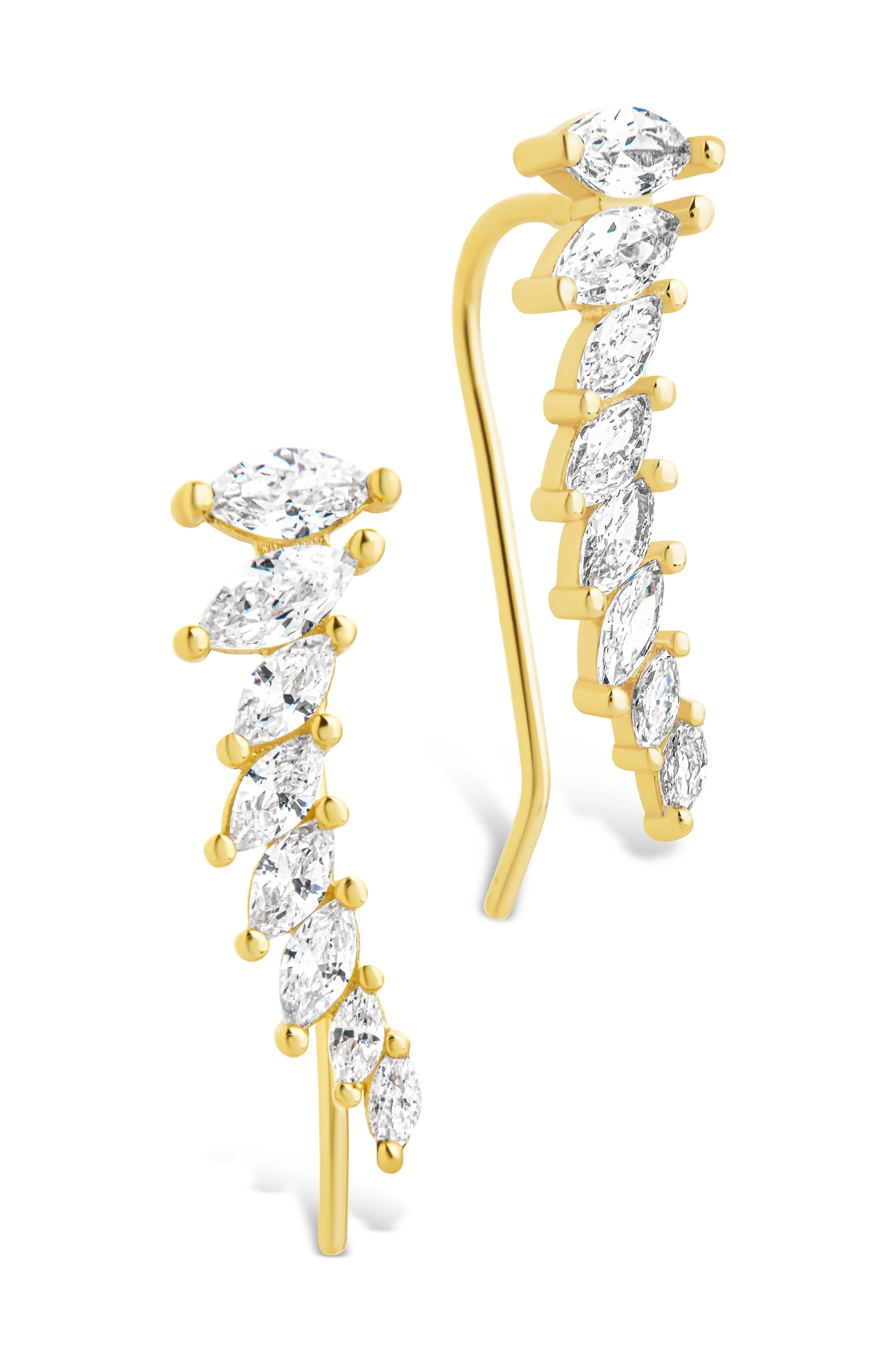 Boucles d'oreilles threader crawler en argent sterling Skye CZ
