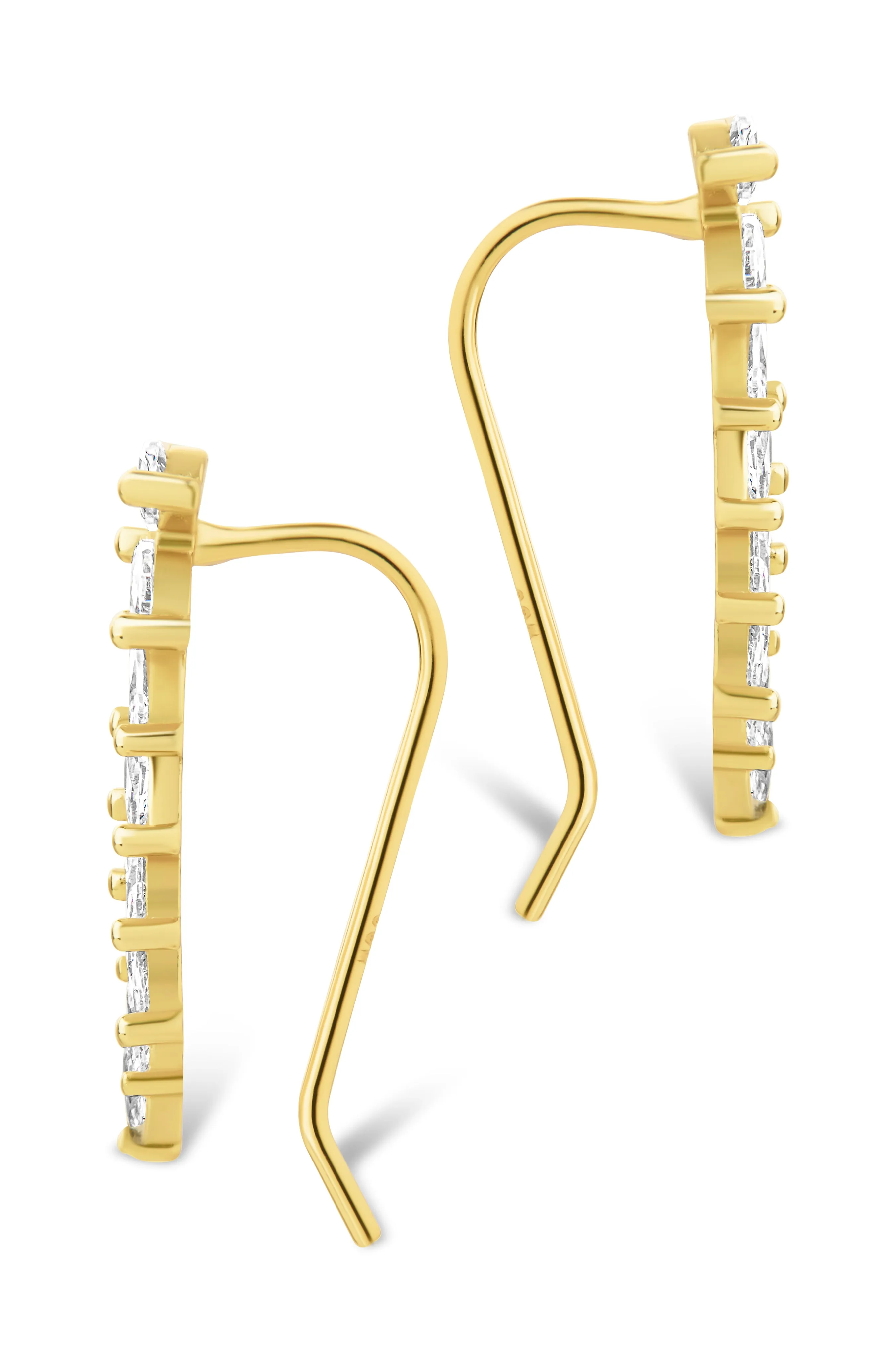 Boucles d'oreilles threader crawler en argent sterling Skye CZ