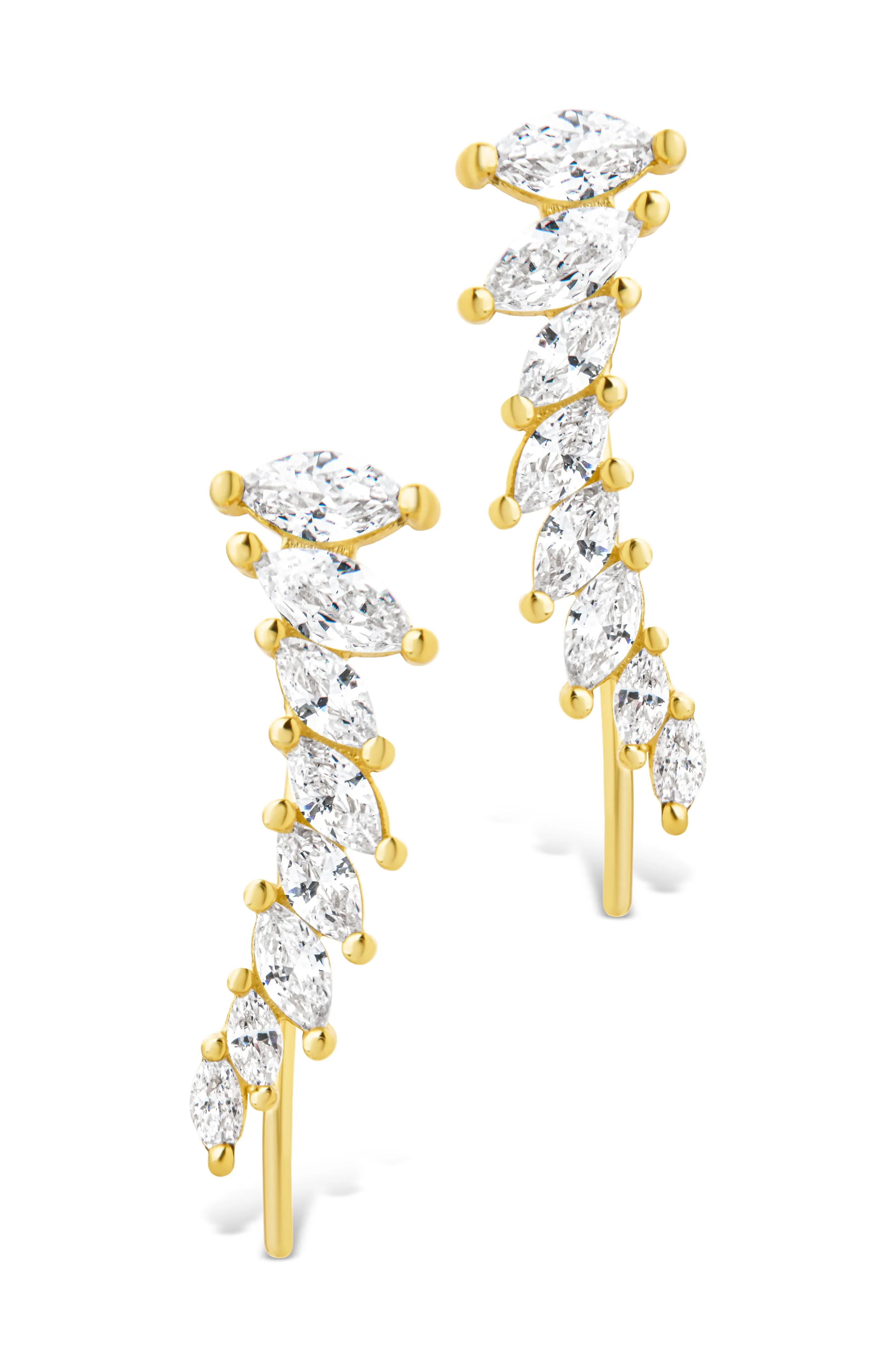 Boucles d'oreilles threader crawler en argent sterling Skye CZ