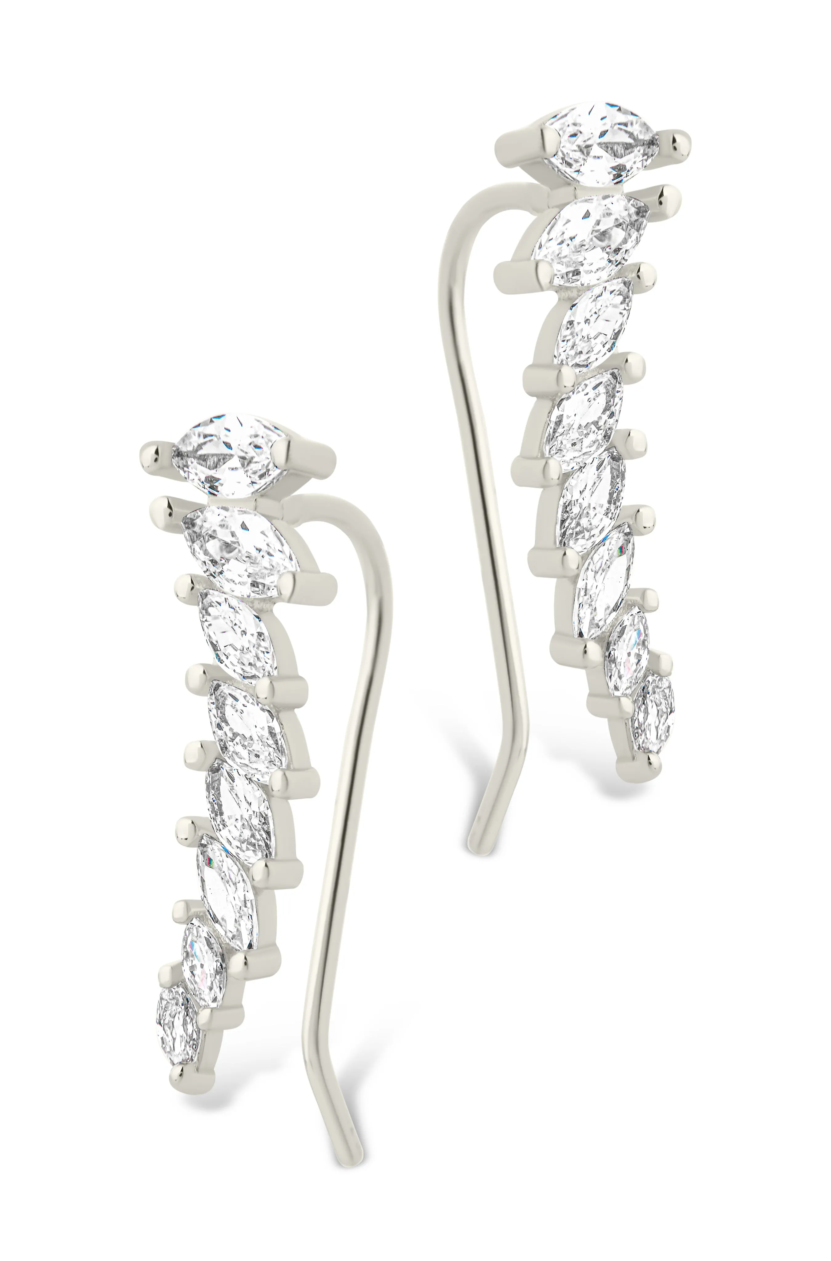 Boucles d'oreilles threader crawler en argent sterling Skye CZ