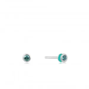 Boucles d'oreilles à clous en argent émaillé turquoise E028-01H-T Ania Haie Jewellery