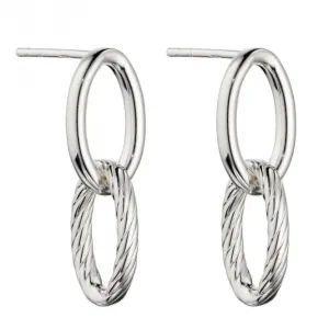 Boucles d'oreilles à chaîne double lien texturé E6014 Beginnings Jewellery