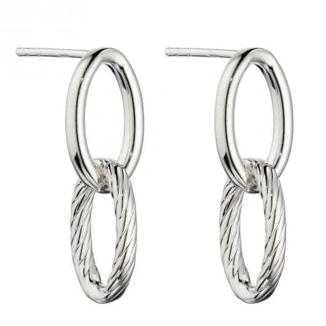 Boucles d'oreilles à chaîne double lien texturé E6014 Beginnings Jewellery