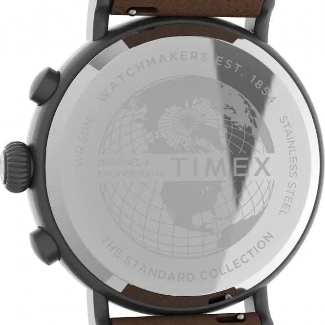 Montre Timex Standard Chronographe avec Bracelet en Tissu et Cuir TW2U89500