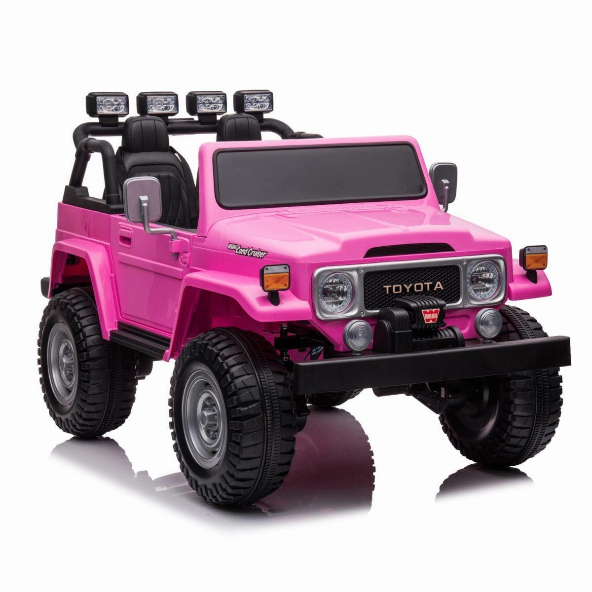 TOYOTA Land Cruiser Jeep 12V Battery 2-Seater Ride-on Car - Pink