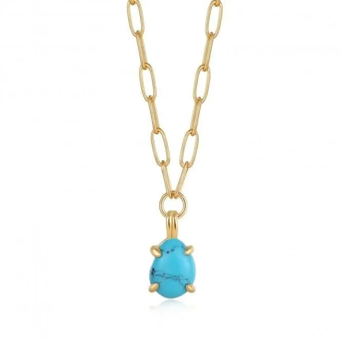 Collier Pendentif à Chaîne Grosse Maillons Turquoise N044-04G Ania Haie Jewellery