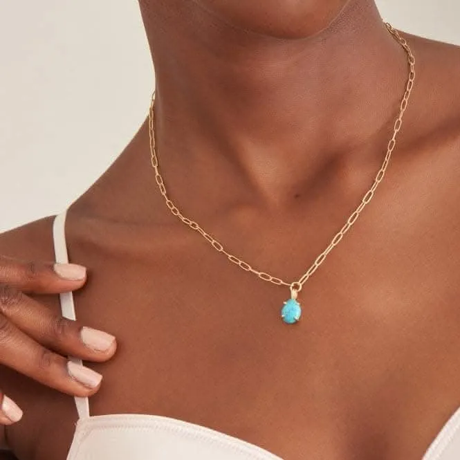 Collier Pendentif à Chaîne Grosse Maillons Turquoise N044-04G Ania Haie Jewellery