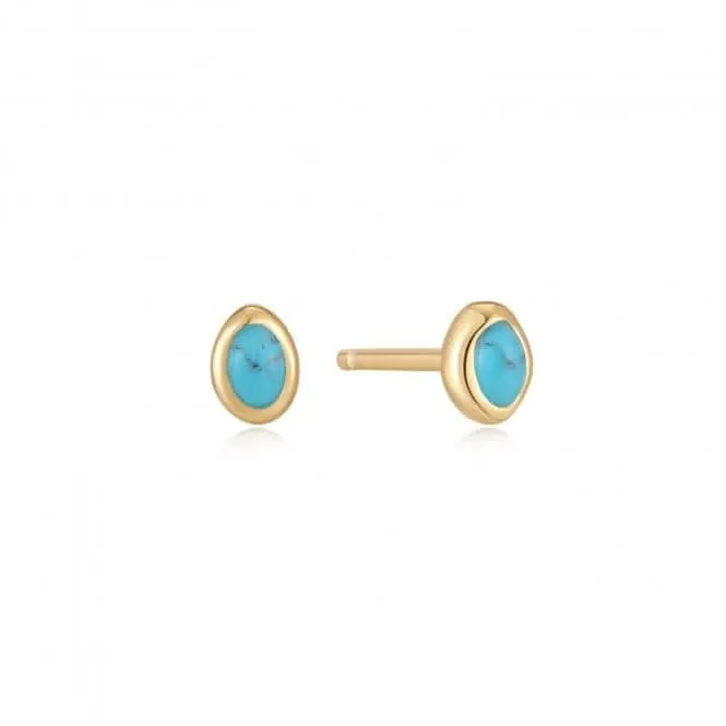 Boucles d'oreilles à clous Vague Turquoise E044-01G Ania Haie Jewellery
