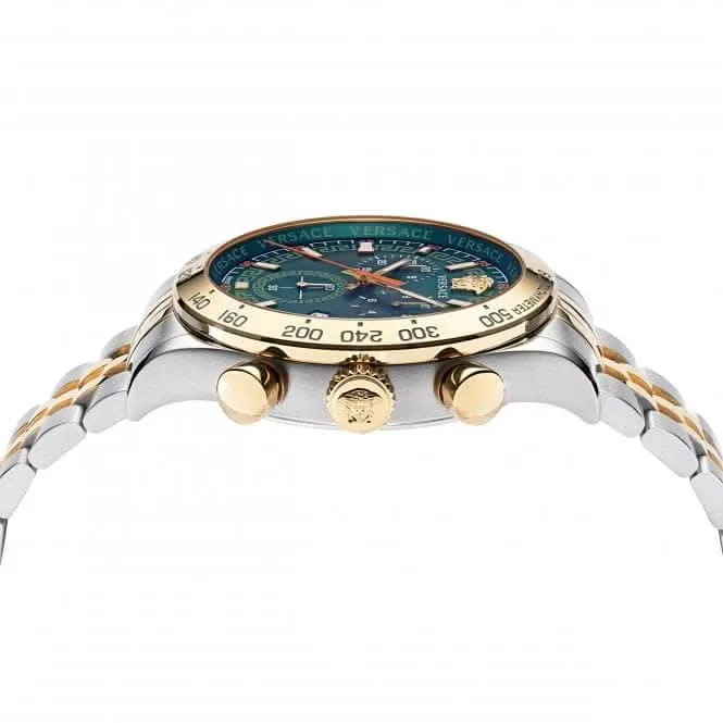 Montre Versace Gents Hellenyium en acier inoxydable verte VE2U00522