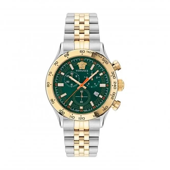 Montre Versace Gents Hellenyium en acier inoxydable verte VE2U00522