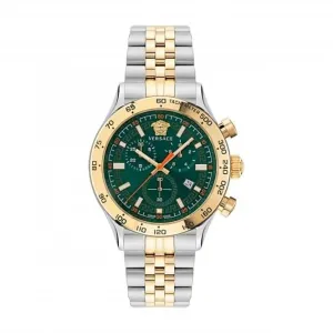 Montre Versace Gents Hellenyium en acier inoxydable verte VE2U00522