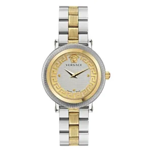 Montre pour femme Versace en acier inoxydable à bordure crantée VE7F00423