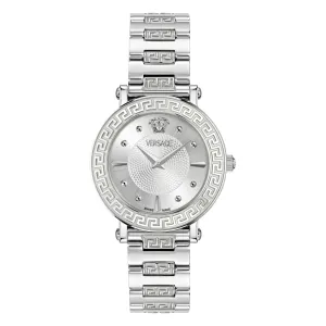 Montre Versace Femme Greca Sphère Argenté Cadran Soleil Blanc Réf. VE9C00324