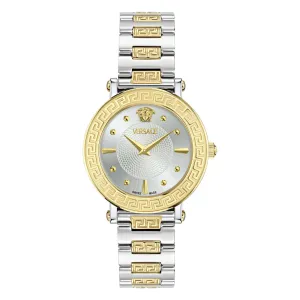 Montre Versace Femme Greca Sphère Argenté Cadran Soleil Blanc VE9C00524