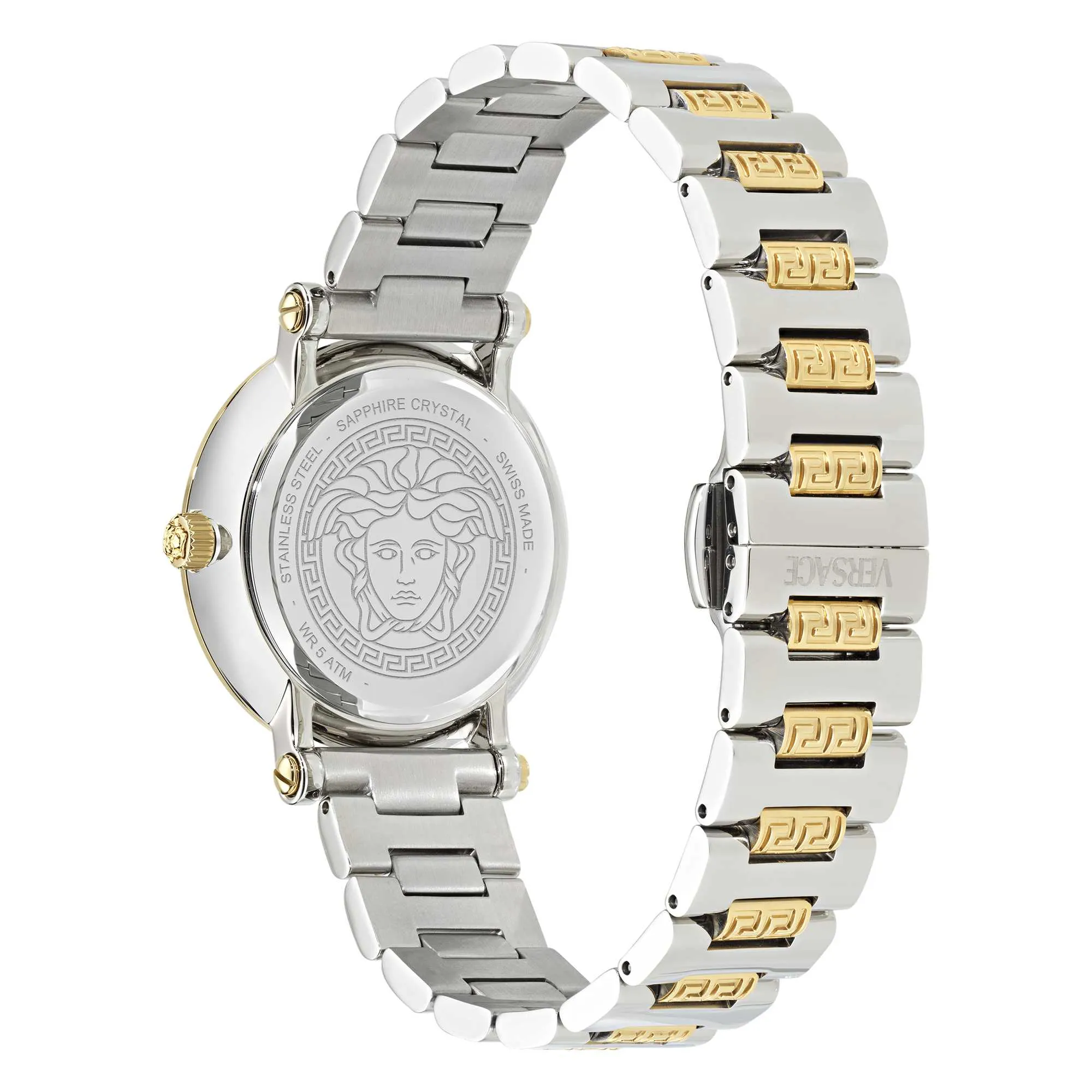 Montre Versace Femme Greca Sphère Argenté Cadran Soleil Blanc VE9C00524