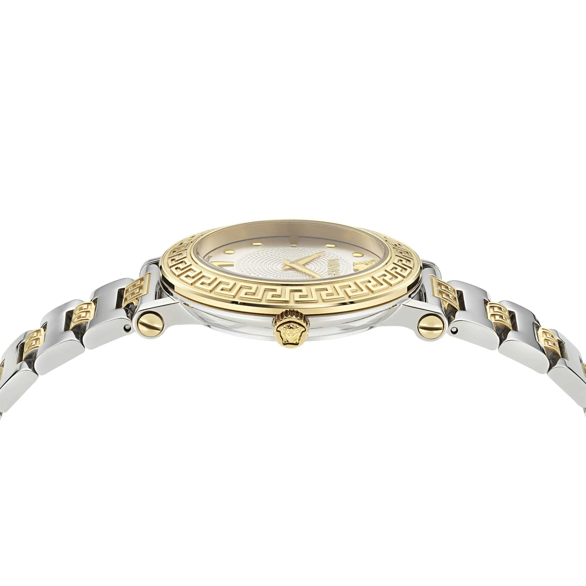 Montre Versace Femme Greca Sphère Argenté Cadran Soleil Blanc VE9C00524