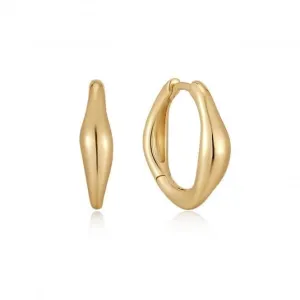 Boucles d'oreilles Huggie à motif vague E044-03G Ania Haie Jewellery