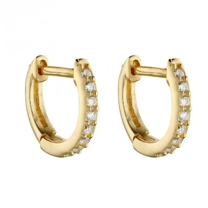 Boucles d'oreilles en or jaune plaqué avec zirconium E6049C Beginnings Jewellery