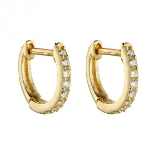 Boucles d'oreilles en or jaune plaqué avec zirconium E6049C Beginnings Jewellery