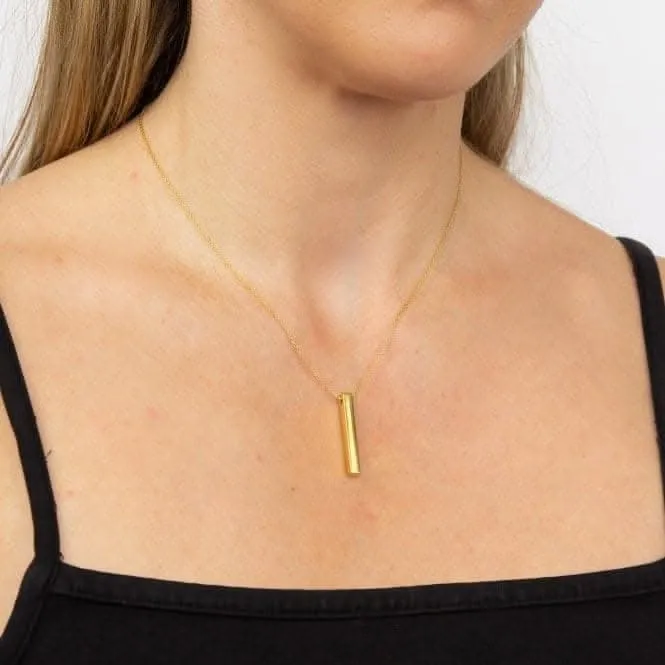 Collier barre verticale gravable plaqué or jaune N4425 Beginnings Jewellery