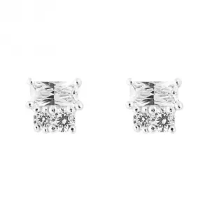 Boucles d'oreilles à clous en zircone baguette E6278C Beginnings Jewellery