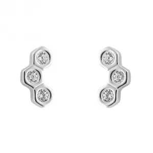 Boucles d'oreilles à clous en nid d'abeille zircone E6277C Beginnings Jewellery